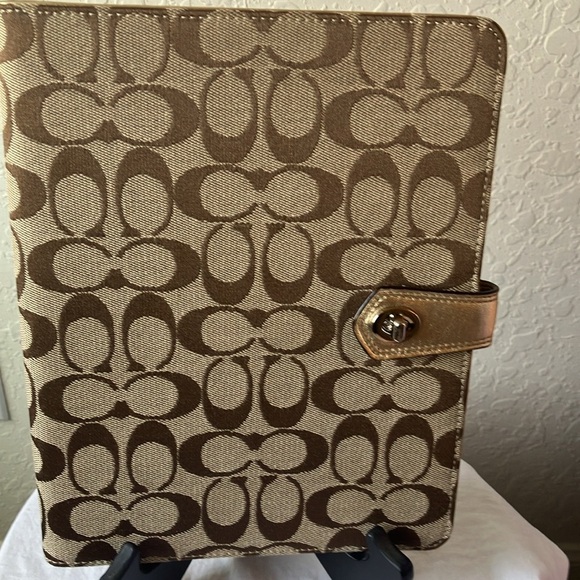 Coach: Brown Signature iPad case/holder with pink inside - Picture 8 of 16